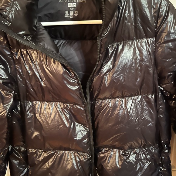 Uniqlo Shiny Black Puffer Jacket - Picture 2 of 3